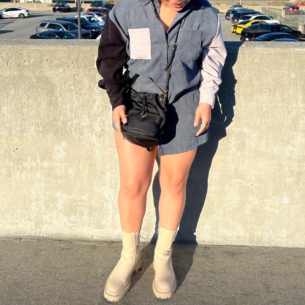 Corduroy over sized shirt dress